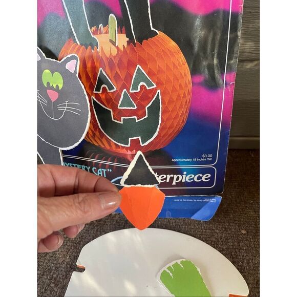 Vintage Hallmark Honeycomb Centerpiece Lot CAT WITCH SCARECROW TURKEY - Picture 9 of 11